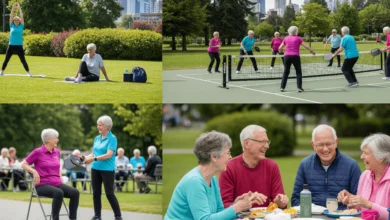 Seniors participating in fitness and social activities during Langley Seniors Week 2025