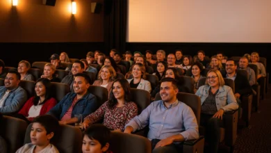 Community enjoying a movie night at Pitt Meadows’ Hollywood 3 independent cinema