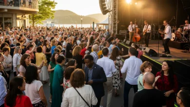 Crowd enjoying a live jazz concert at North Shore during Vancouver International Jazz Festival 2025