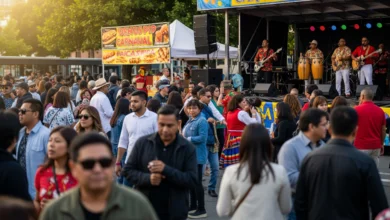 Festivalgoers enjoying live music, food, and dancing at Carnaval del Sol Vancouver 2025
