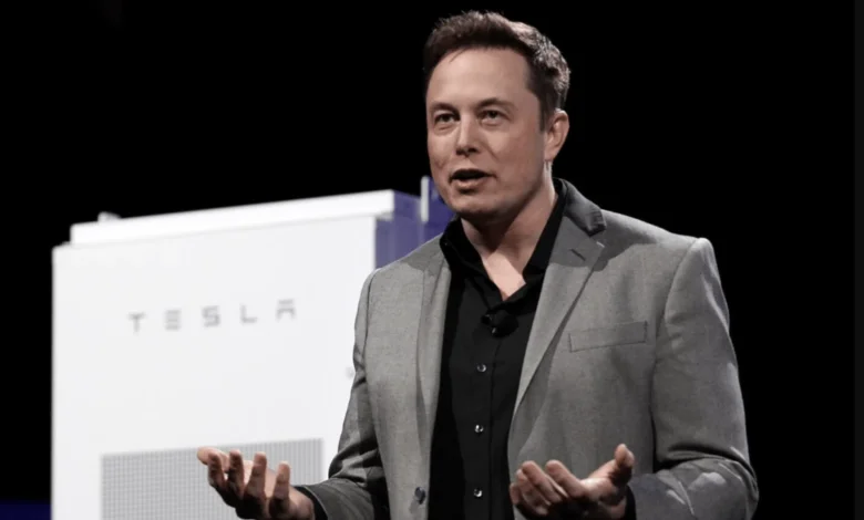 Elon Musk speaking during Tesla event amid $29B payday announcement