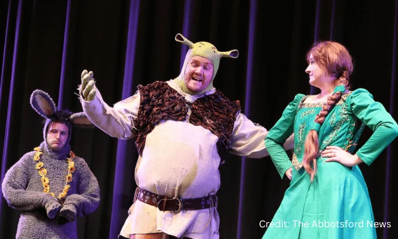 “Fraser Valley Stage cast performing Shrek the Musical in Abbotsford during CLEO-nominated production”