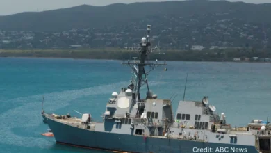 U.S. Navy vessel patrolling Caribbean waters during anti-drug mission targeting Venezuelan drug-smuggling boats