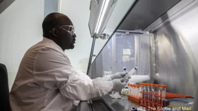 “Canadian scientists at Moderna’s Laval mRNA facility producing made-in-Canada vaccines in a cleanroom environment”