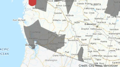 Map of Fraser Valley region showing improved air quality after ozone advisory cancellation