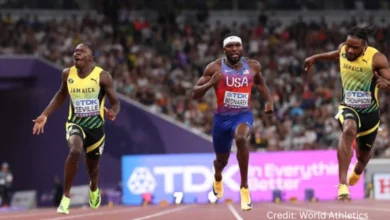 Oblique Seville sprinting to victory in the men’s 100m final at the World Athletics Championships 2025 in Tokyo