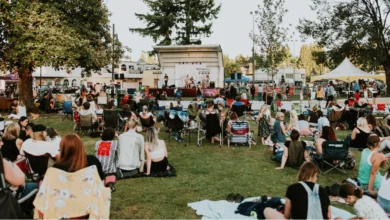 Crowd attending an outdoor gathering featured in Eventbrite Fraser Valley community events at a local park.