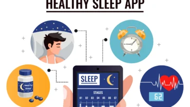 Health Apps for Stress Sleep tracking sleep stages, heart rate, and alarm scheduling through a healthy sleep mobile app interface