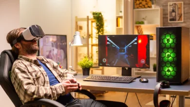 Gamer using VR headset and PC setup representing best free-to-play games 2026 across modern gaming platforms