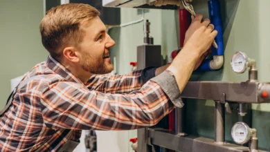 furnace repair cost technician fixing home heating system and inspecting pipes