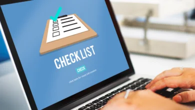 ICBC Autoplan renewal checklist displayed on laptop screen with checklist icon and user reviewing insurance details