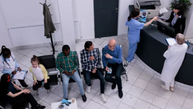 walk-in clinic near me with patients waiting in reception area for same-day appointment