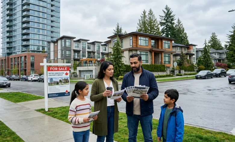 Family comparing condos, townhouses, and detached homes in Metro Vancouver