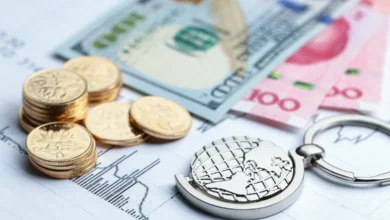 Wealth Distribution in the World illustrated through global currencies, financial data, and economic wealth patterns