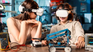 National Technology Day Model showcasing students exploring robotics, virtual reality technology, and STEM innovation in Canada