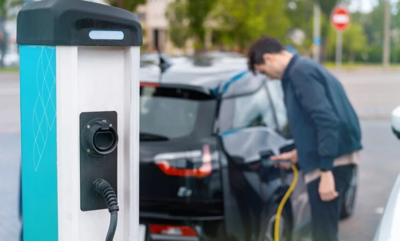 Electric vehicle charging at a public charging station